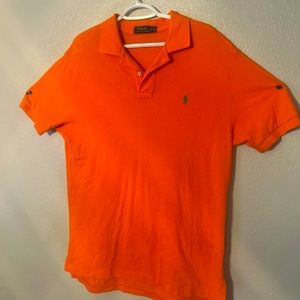 (Custom Slim Fit Spa Terry Polo Shirt) size L orange